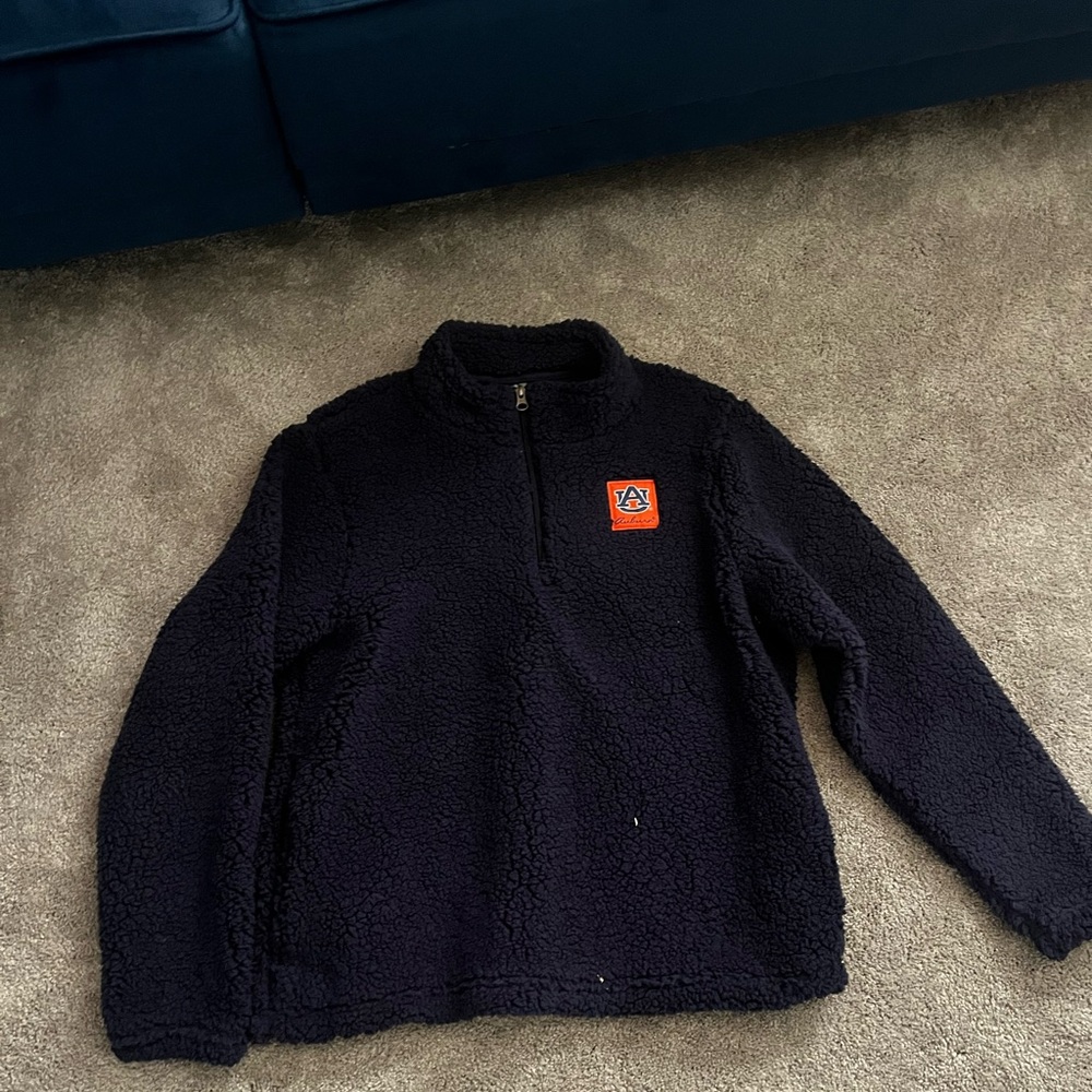 navy blue auburn fleece half-zip